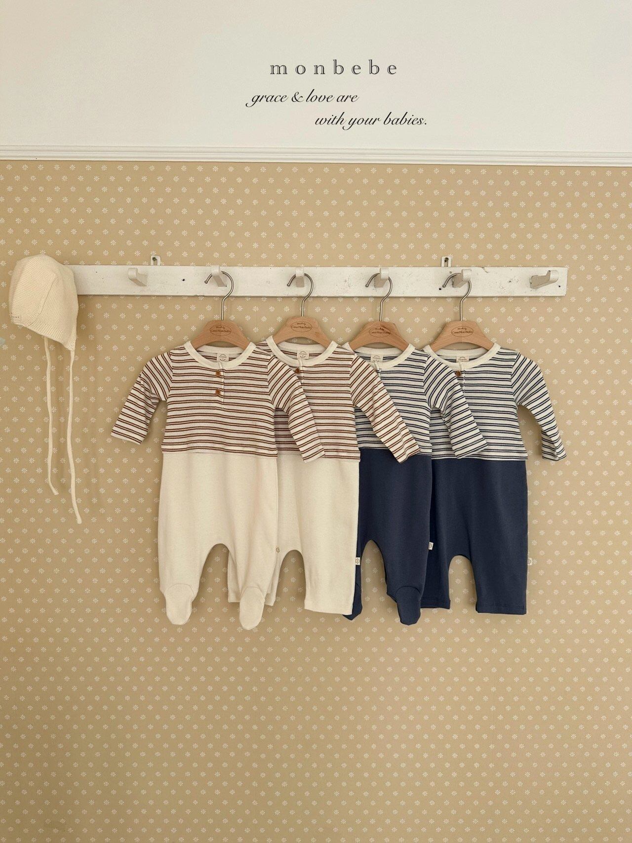 【予約】monbebe Striped color combination suit
