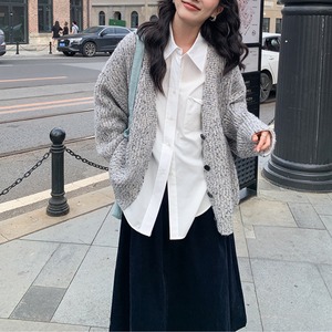 v-neck knit cardigan　J00170