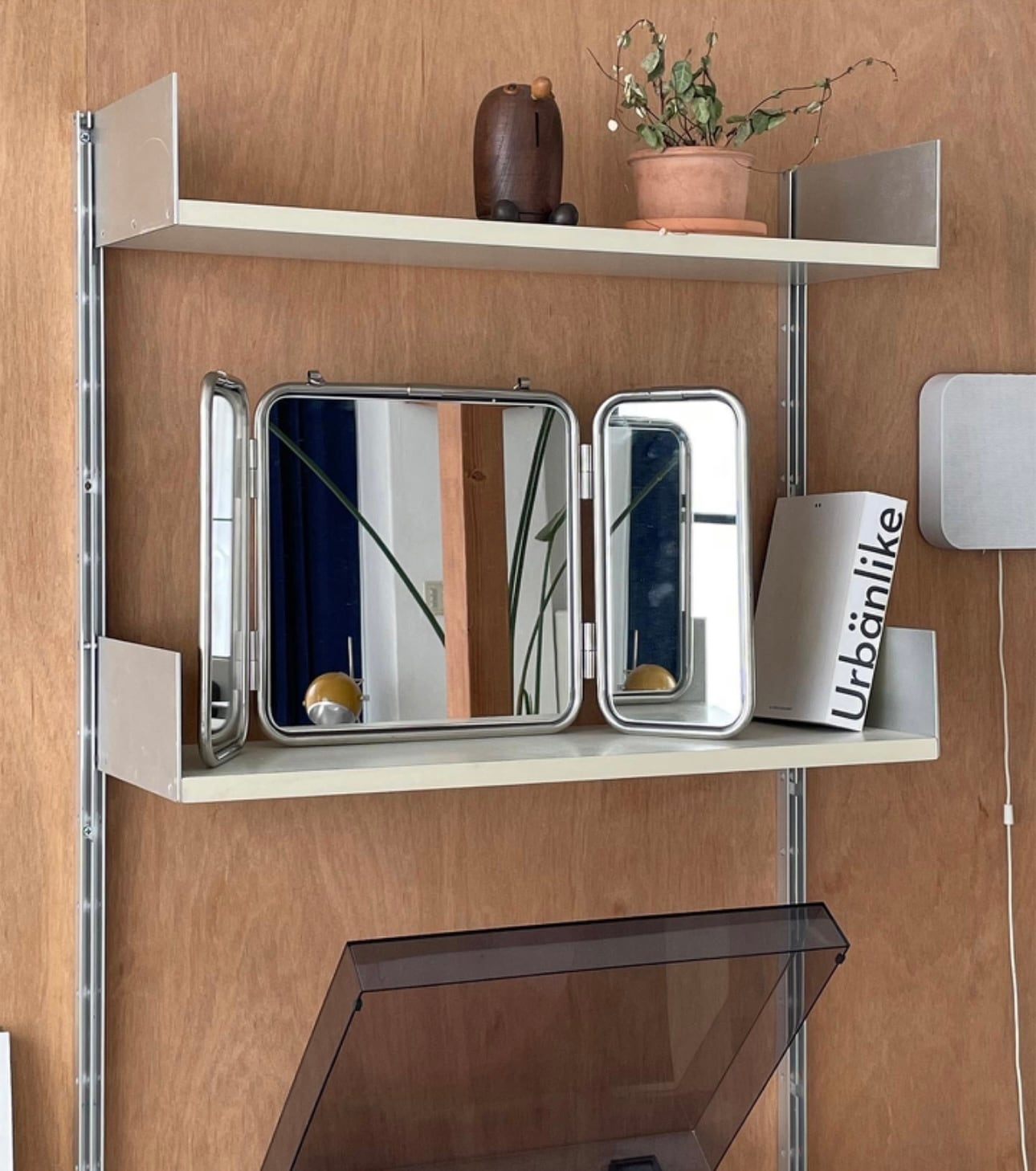silver three fold mirror / シルバー スリーフォールド ミラー 鏡 3