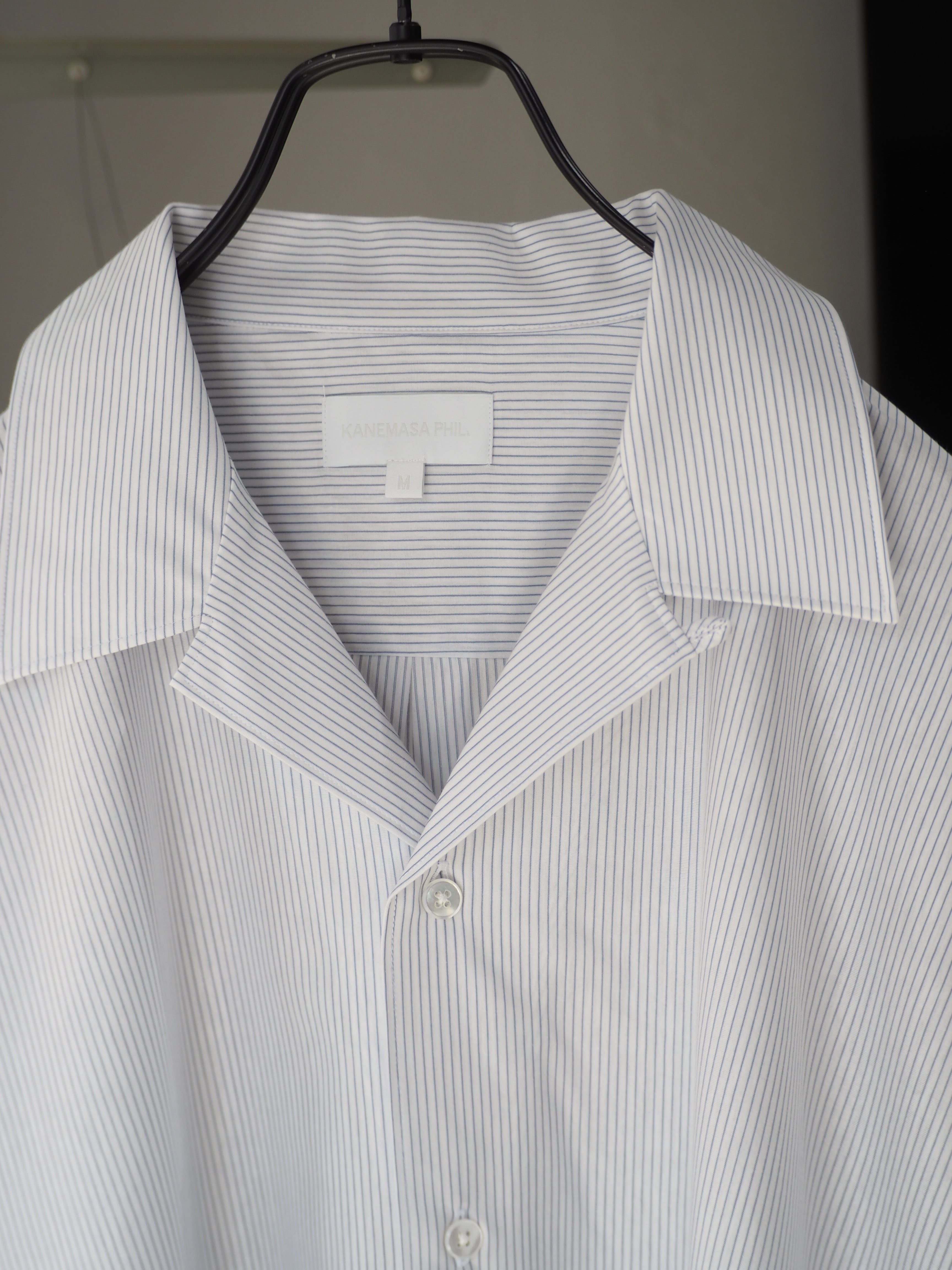 LAST1】KANEMASA PHIL. 46G Stripe Ether Shirt(WHITE BLUE
