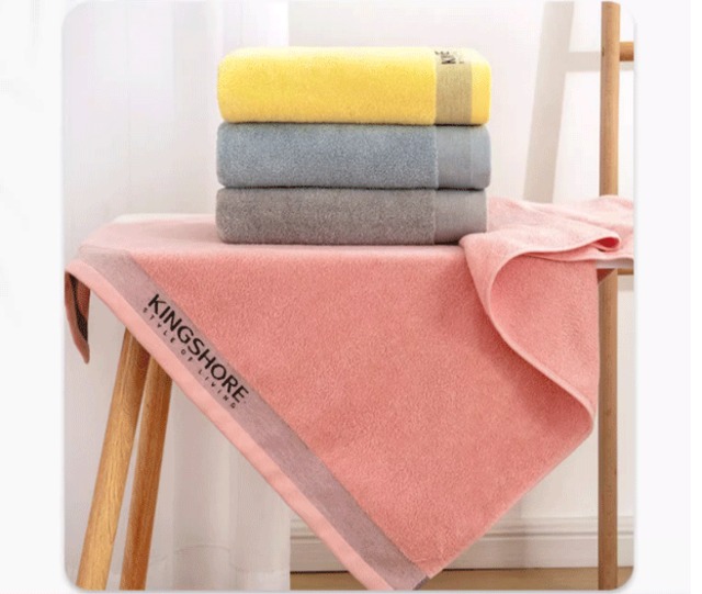KING SHORE純綿バスタオル 無地 140×72cm 선물