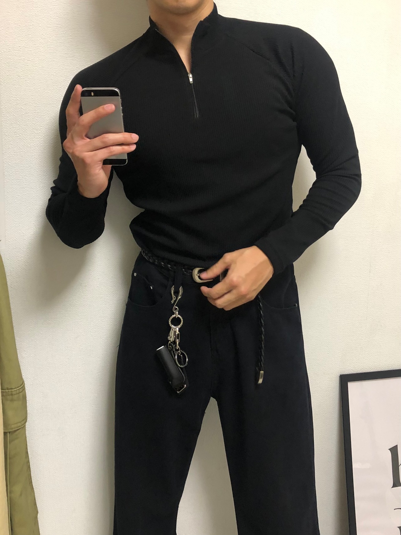 【MuscleFit】Ribbed Raglan Long Zip-Up T-Shirts (2color) - 13