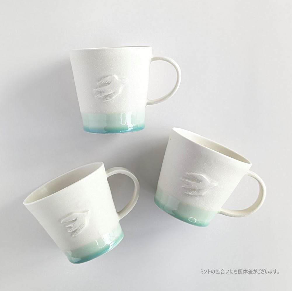梶山友里 つばめのマグカップ ミントグリーン |カップ ペア ギフト