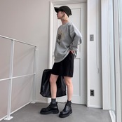 [EVOKE]裏起毛スウェットPO/グレー