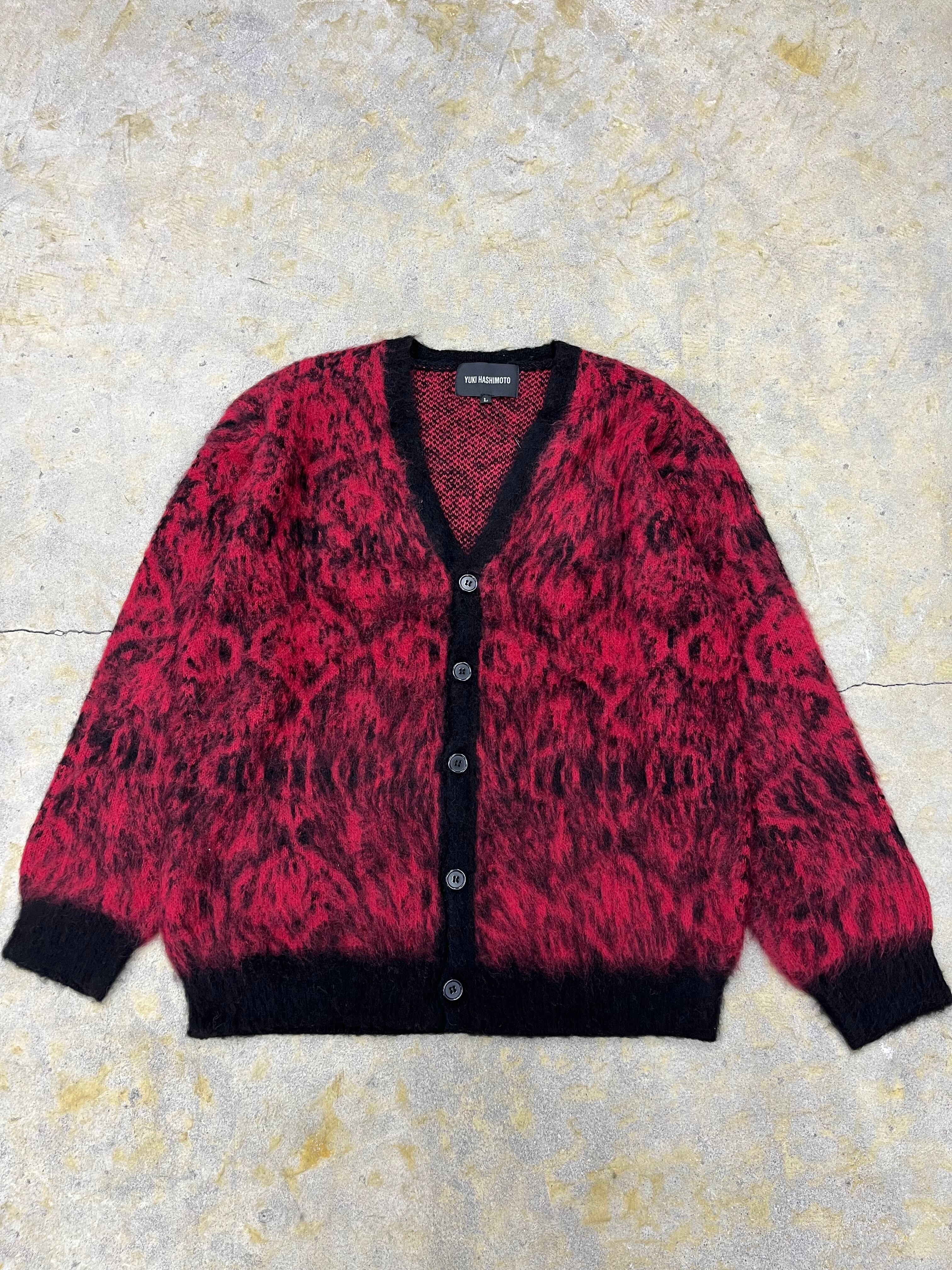 YUKI HASHIMOTO | PYTHON PATTERN MOHAIR CARDIGAN | RED | HOWDAY