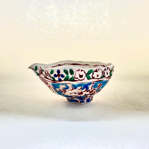 金彩志野赤絵兎文片口100cc【榛澤宏】