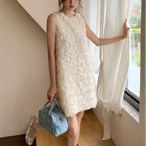 ローズフラワー ノースリーブワンピース W110