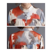 アート柄 ティアード ワンピース 30200