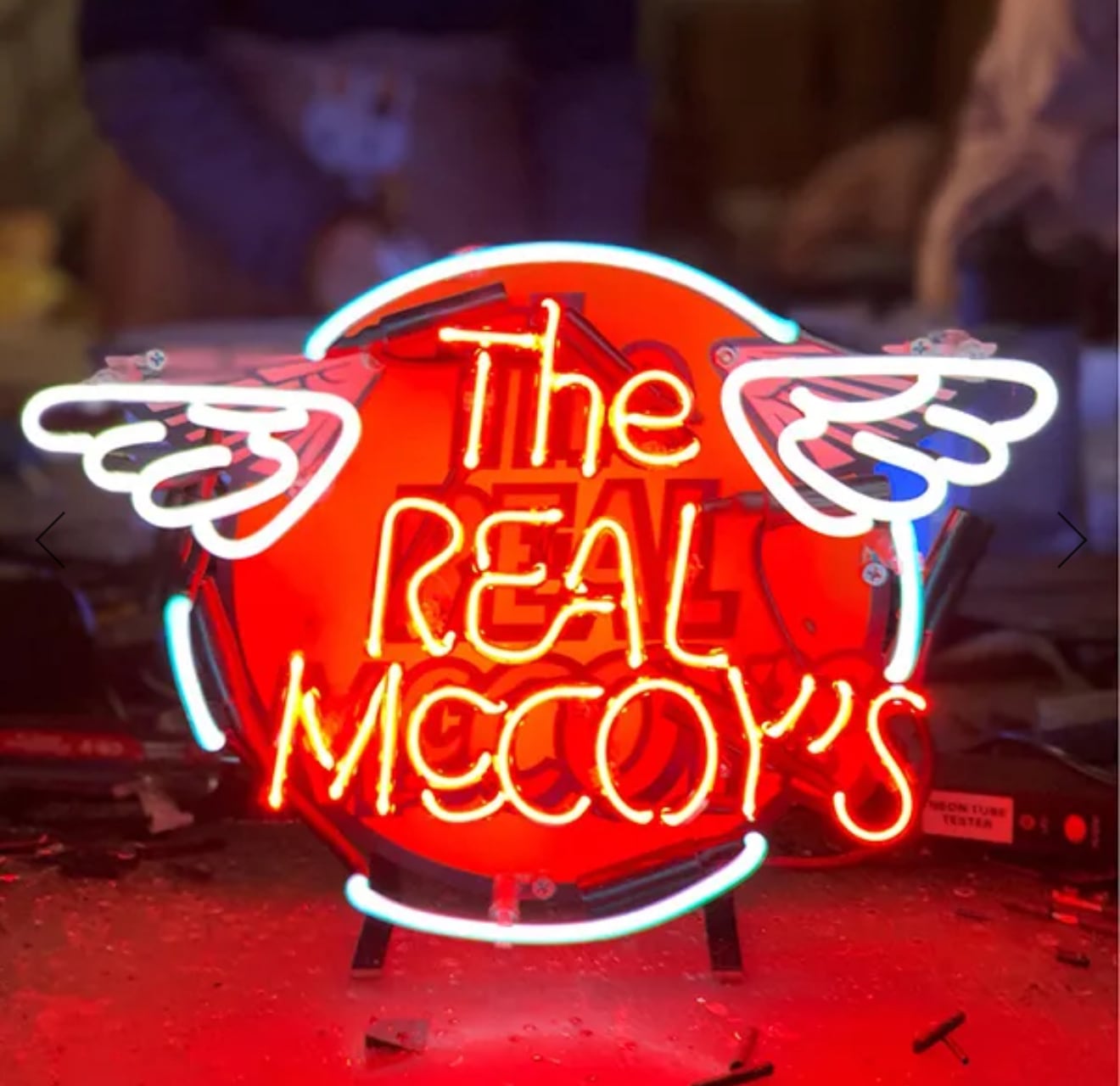 オリジナル ブルー LED ネオン管 Hustle 看板 壁掛け インテリア | Oct