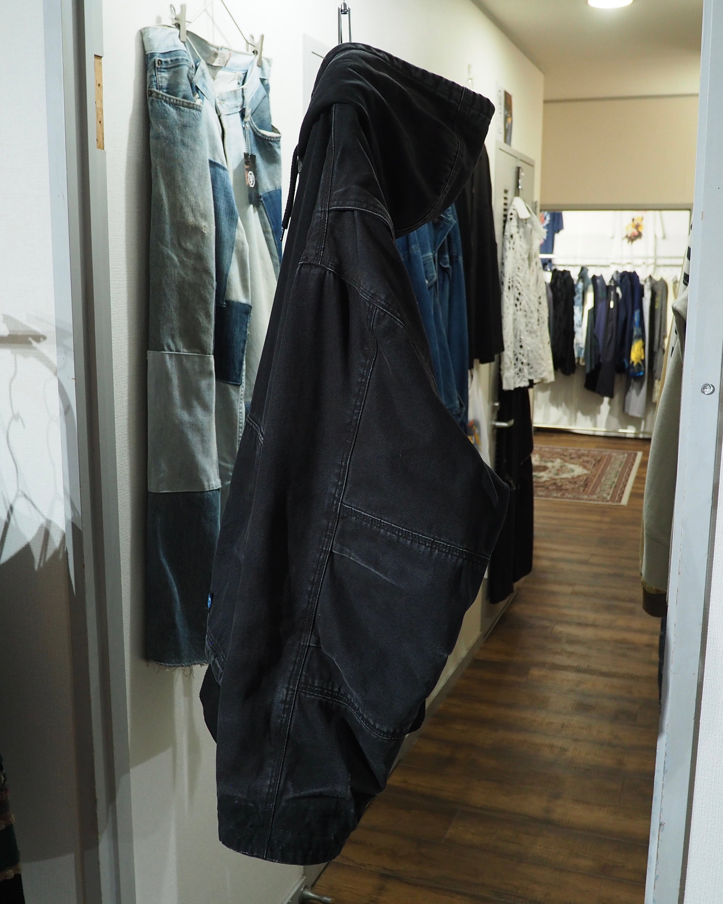 " Special - 墨黒 " Beautiful Fade × Aging Vintage Loose Active Jacket