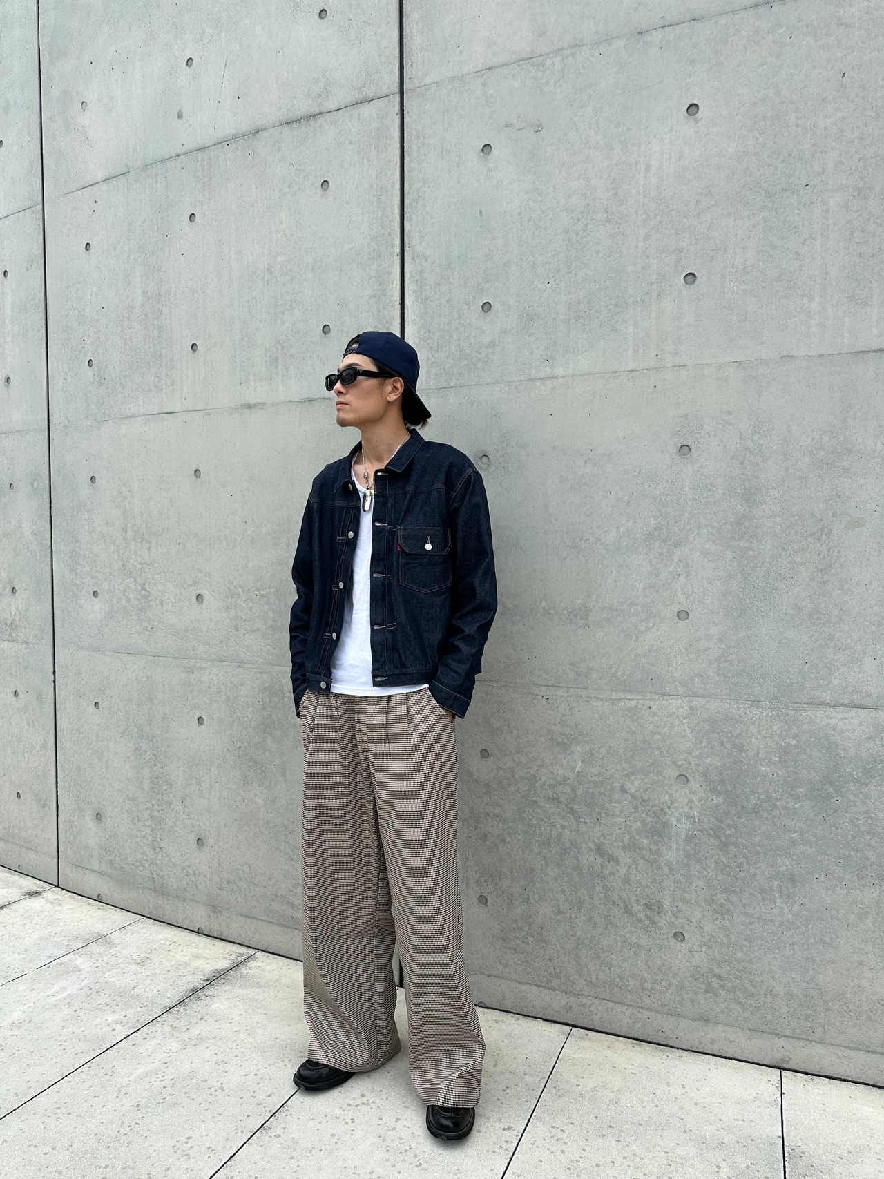 Modern Check Wide Slacks