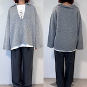 スキッパーオーバーKnit/ライトグレー