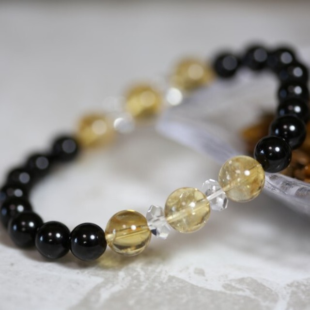 シトリンとブラックトルマリンの電磁波対策ブレスレット(102)