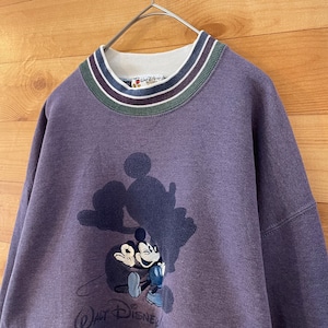 【Walt Disney World】90s USA製 スウェット トレーナー 刺繍 ロゴ ミッキーマウス ヴィンテージ M US古着