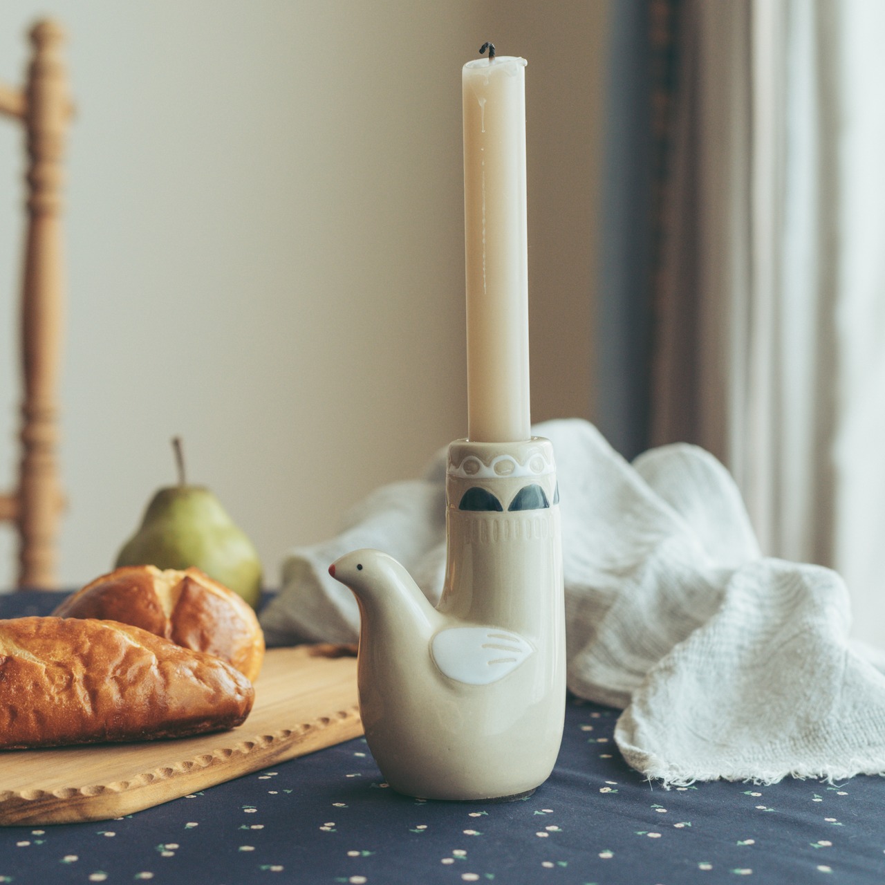 Bird Candle Holder (White)