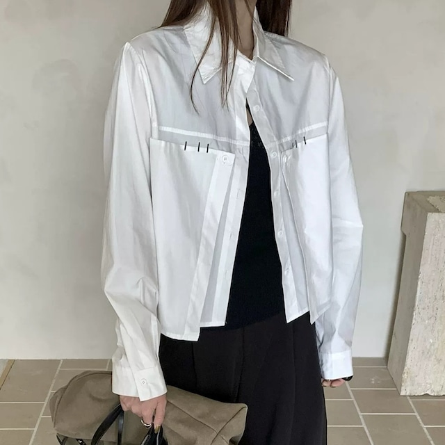 Stitch Cropped Shirt 01472