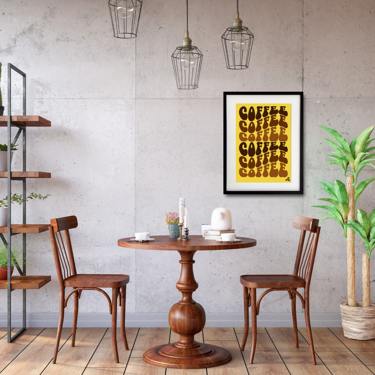 Coffee Groove Poster｜レトロデザイン コーヒー アート｜キッチン カフェ風 インテリア ポスター  A2ポスター