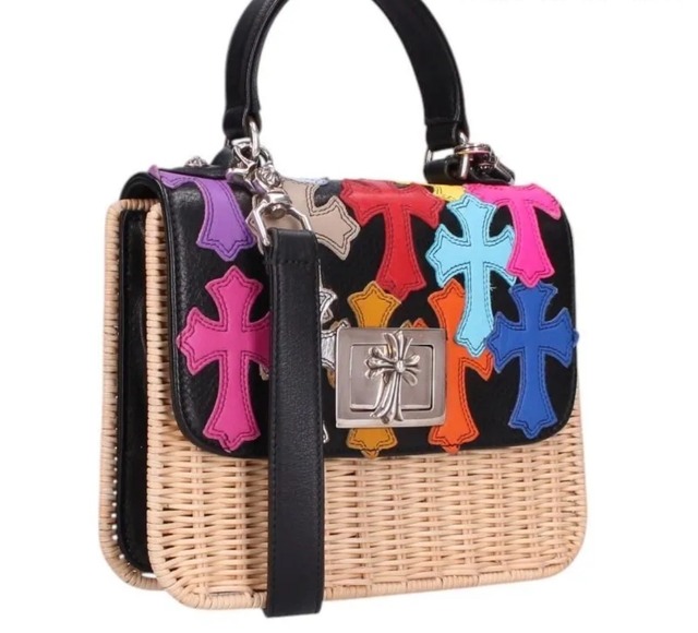 CHROME HEARTS クロムハーツ GROW UP マルチクロスパッチ 2WAYレザーショルダーバッグ マルチカラー