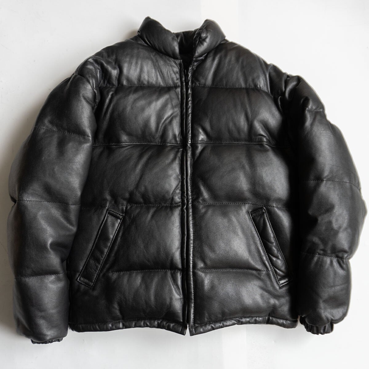 雰囲気抜群】SCHOTT【214D/レザーダウンジャケット】40 ブラック