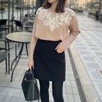 刺繍入りニットプルオーバー［40011］