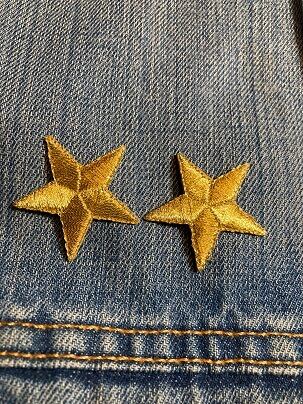 ゴールド スター Sサイズ ワッペン・アップリケ・パッチ FD0034