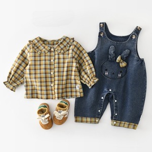【73-120】秋チェック柄シャツ 女の子コーディネート キッズ