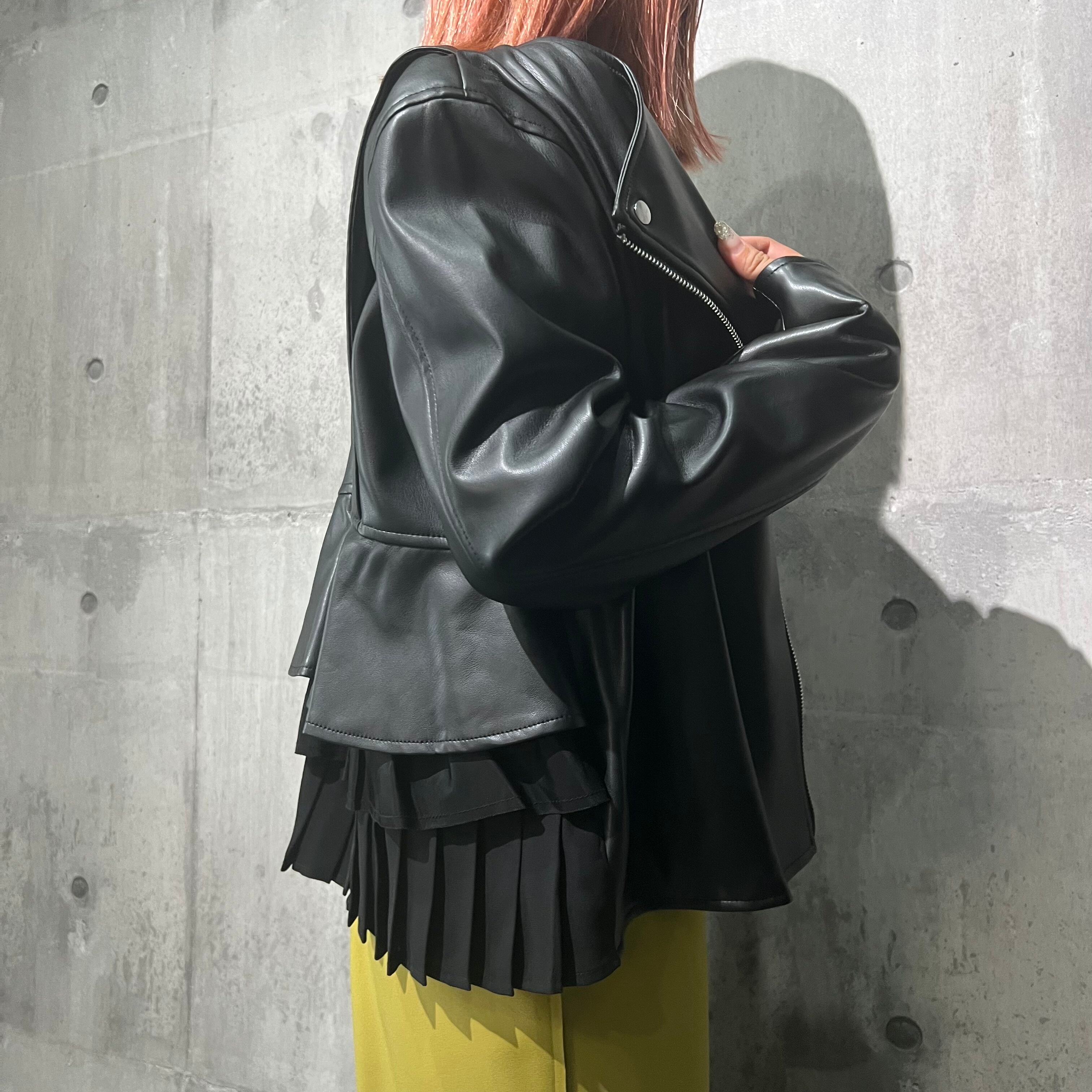 バックフリルフェイクレザーライダースJK | SLOVNENYA スロヴネンヤ