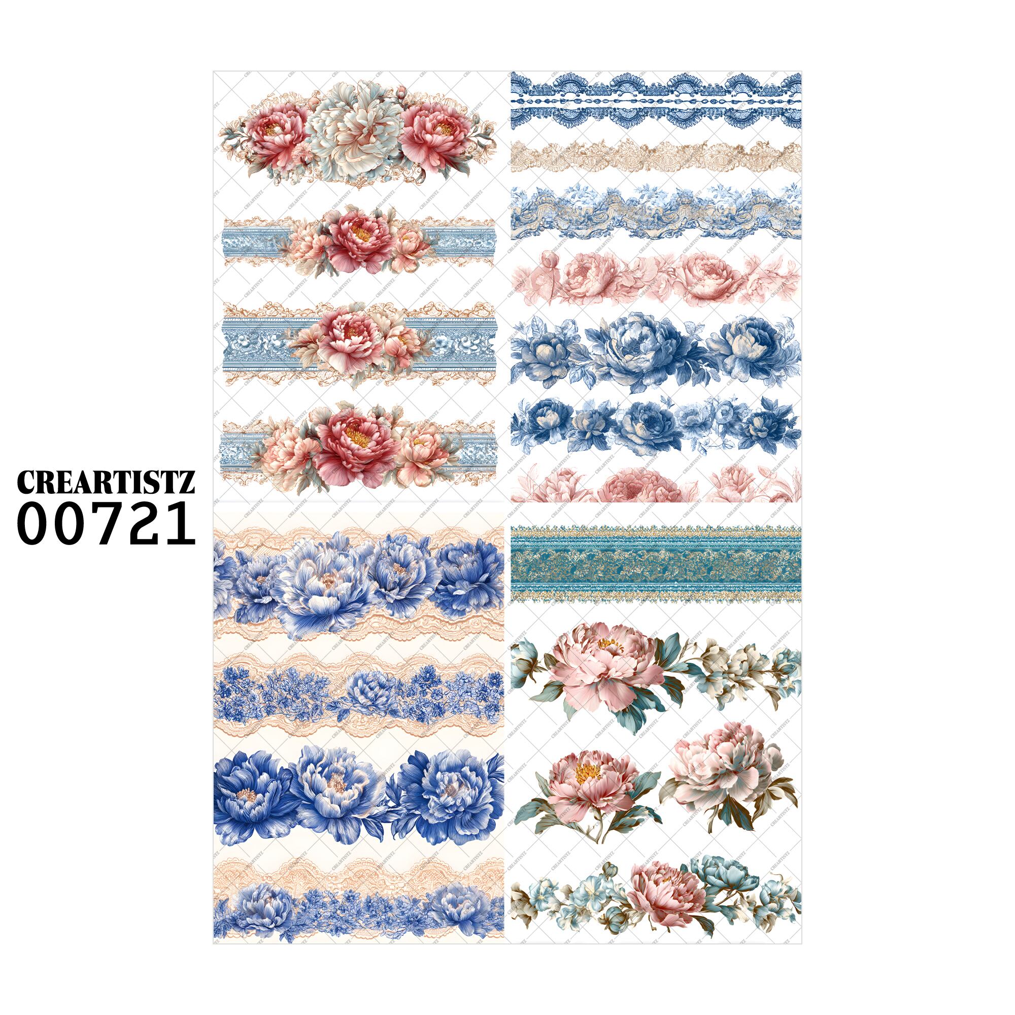 00721 背景 コラージュ素材 オリジナル 12枚セット (4種類×3枚) ペーパー/ステッカー CREARTISTZ