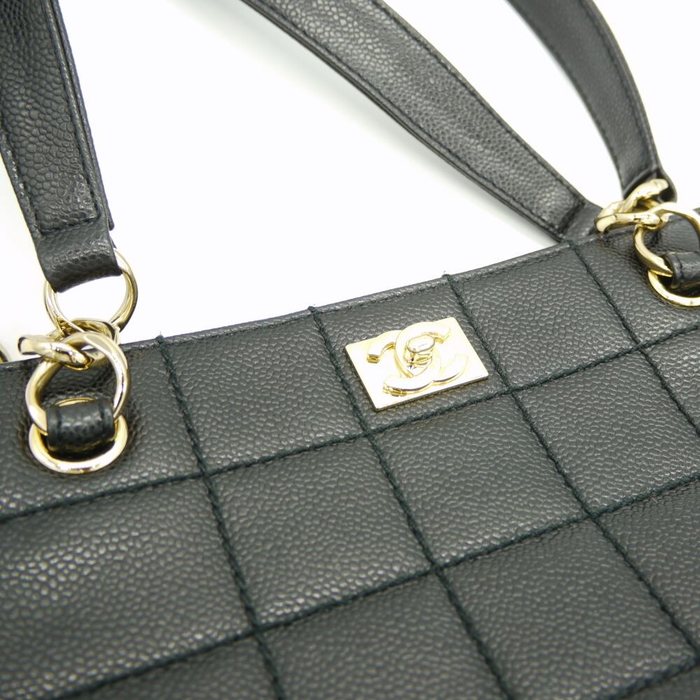 CHANEL シャネル チョコバー ハンドトートバッグ キャビアスキン CHANEL シャネル チョコバー ハンドトートバッグ キャビアスキン