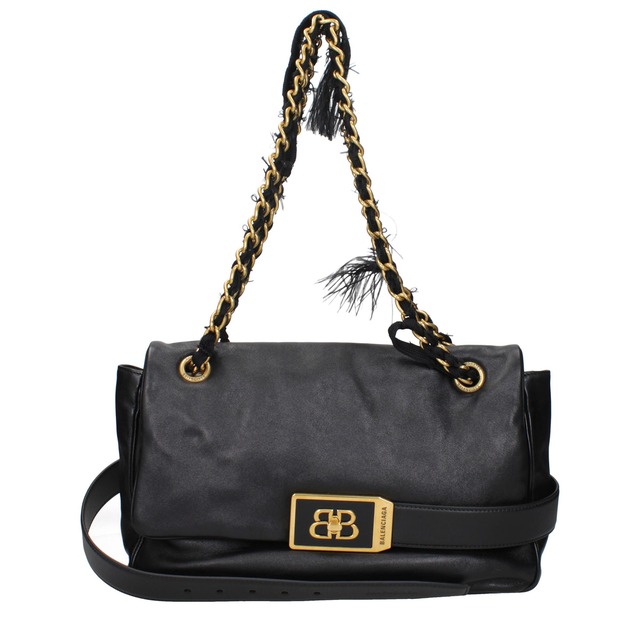 BALENCIAGA バレンシアガ レディース ショルダーバッグ レザー ブラック 8117812ABIW1060