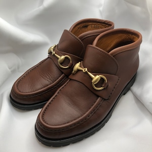 GUCCI.HORSEBIT.MOCCASIN.BOOTS.MADE.IN.ITALY.BROWN.34.1/2【21.5cm】