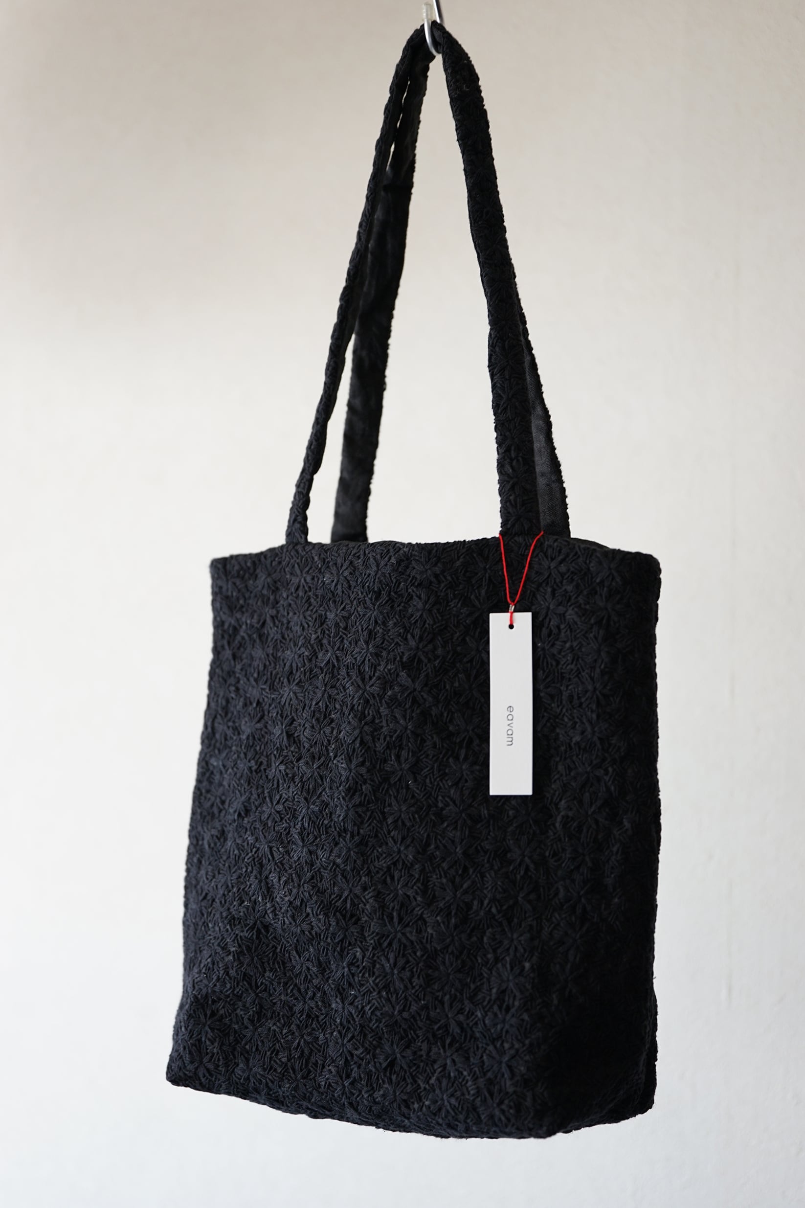 eavamの刺繍バッグ：マリ／黒（L）　yeb：mali／black（L）