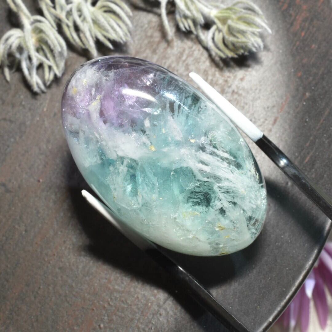 【送料無料】《えびあ作品》エンジェルフェザーinフローライト ルース〈虹入り〉 中国産 D