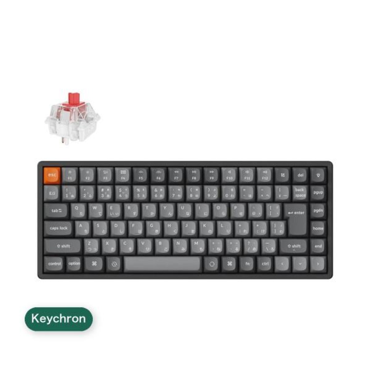 Keychron / K2 MAX QMK ワイヤレスカスタム・メカニカルキーボード ブラック / グレー RGB 赤軸(ホットスワップ) JIS配列