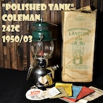 コールマン 242C 1950年3月製造 ビンテージ ランタン 美品 鏡面加工 COLEMAN オリジナルパイレックスグローブ PYREX 銀タンク 完全分解メンテナンス済み 50年代 箱付き