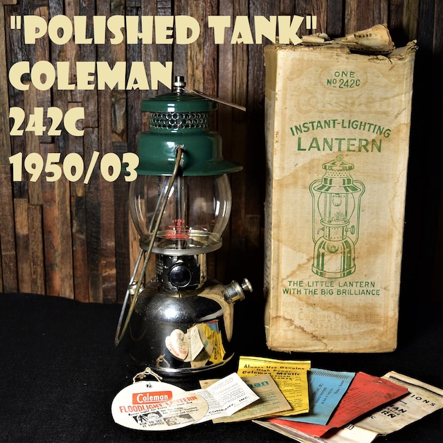 コールマン 242C 1949年3月製造 ビンテージ ランタン 美品 COLEMAN コンパクト 銀タンク 完全分解メンテナンス済み 40年代