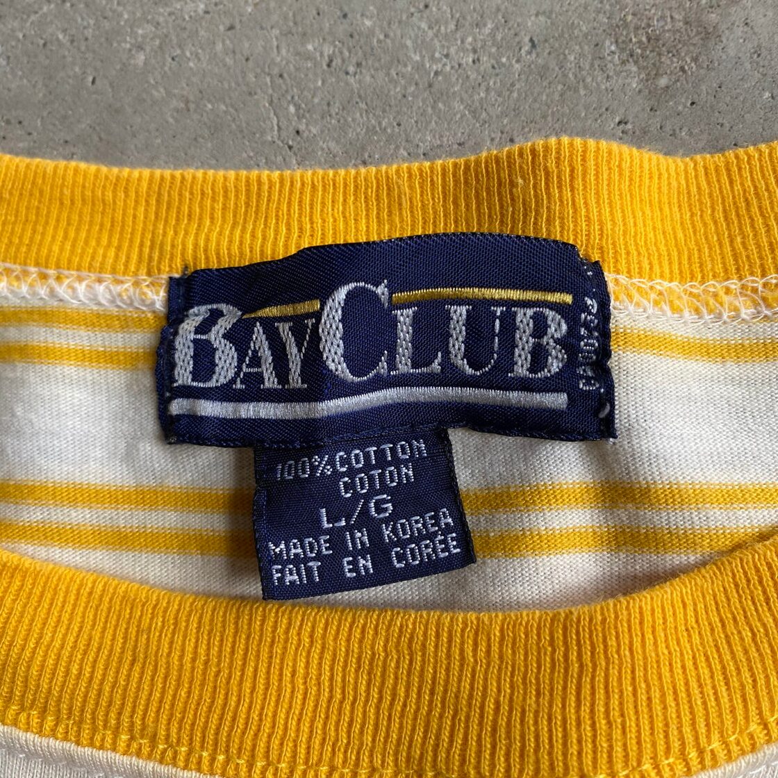 韓国製 90年代 ヴィンテージ BAY CLUB ボーダー Tシャツ メンズL 古着  