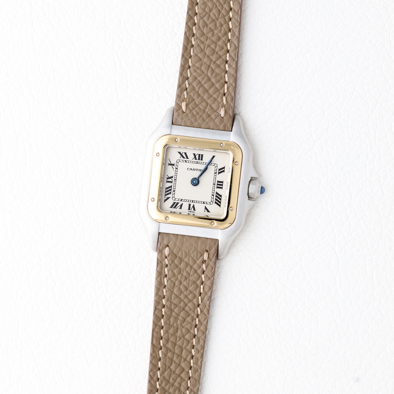 カルティエ パンテール SM ゴールド×シルバー レザーバンド