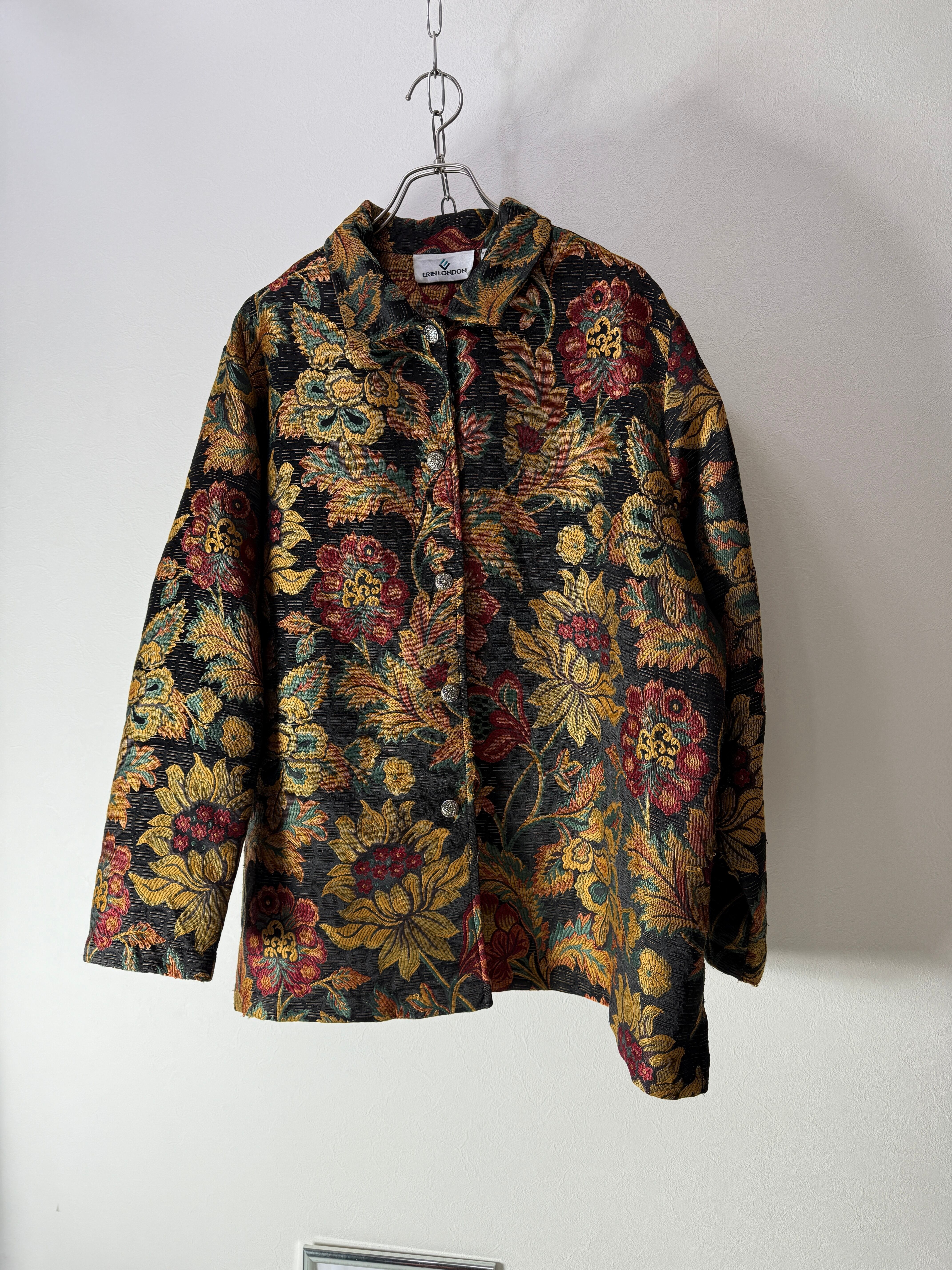 90’s botanical Jacquard Tapestry Jacket