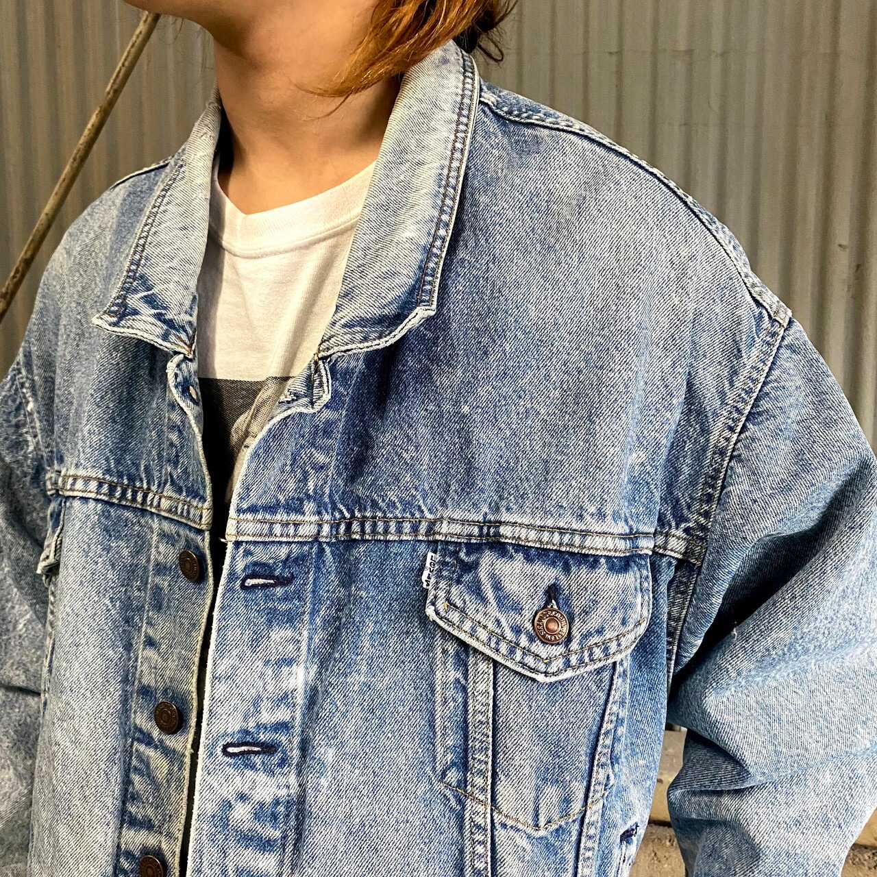 雰囲気系 90年代 リーバイス 白タブ 75068 0219 変形デニムジャケット 
