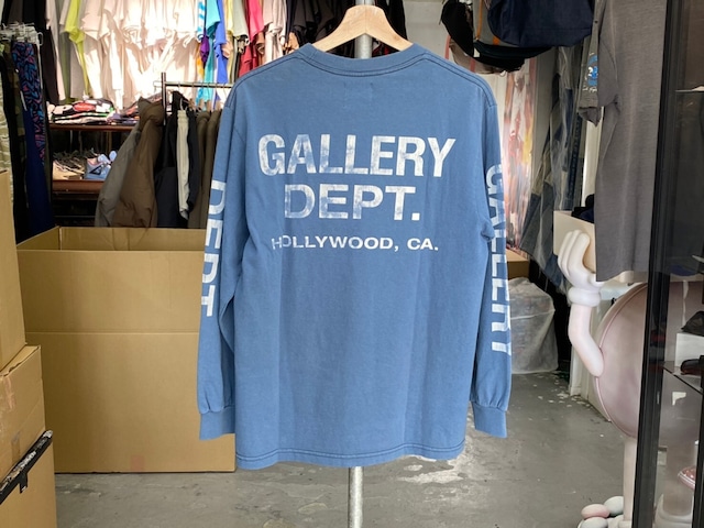 GALLERY DEPT HOLLYWOOD, CA. LOGO L/S TEE BLUE SMALL 61069