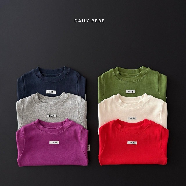 【2点送料無料】«予約»«ジュニアサイズあり»«daily bebe» リブトップス 6colors