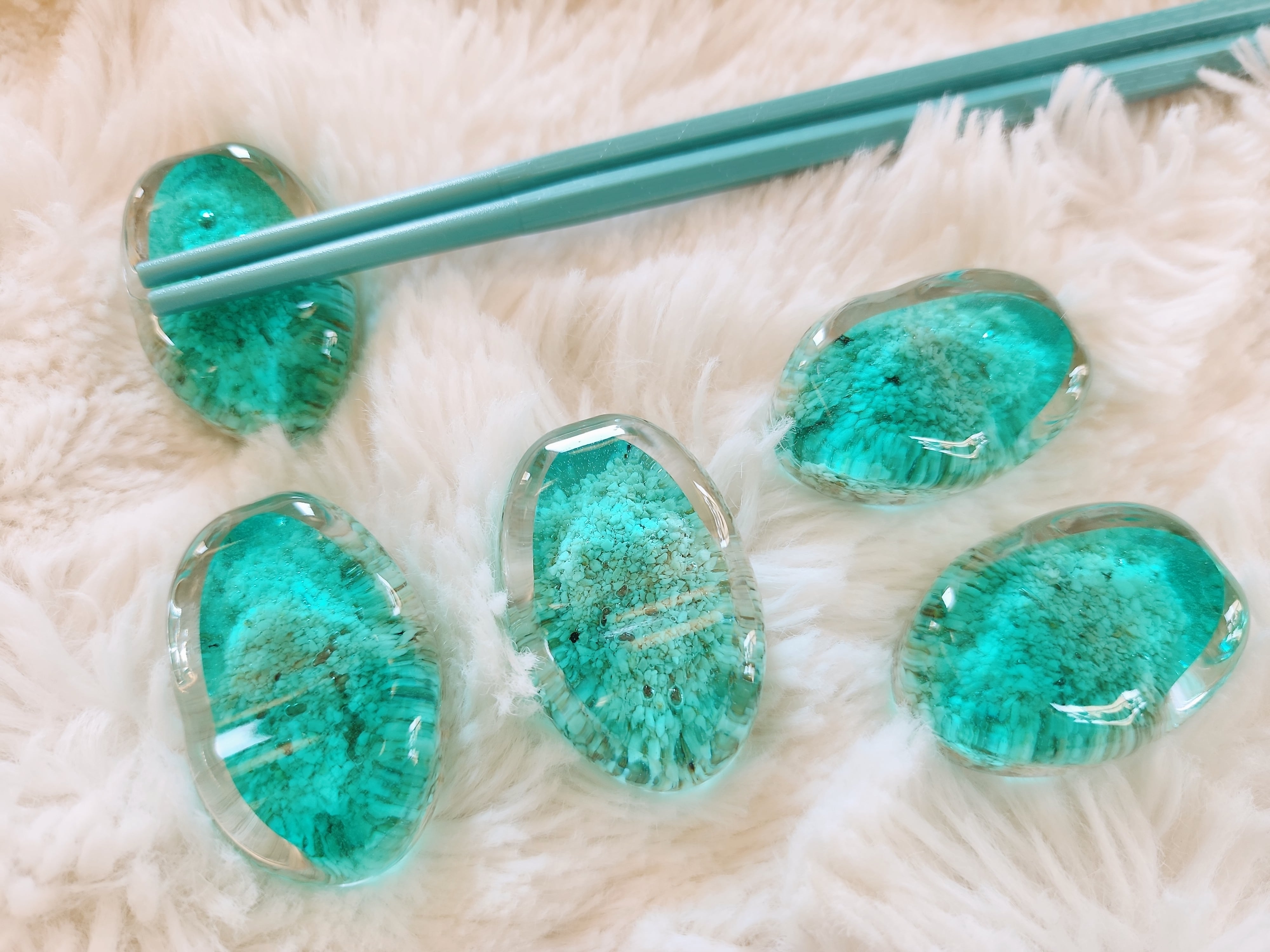 483.オーシャンレジンアート 箸置き(砂浜入り)