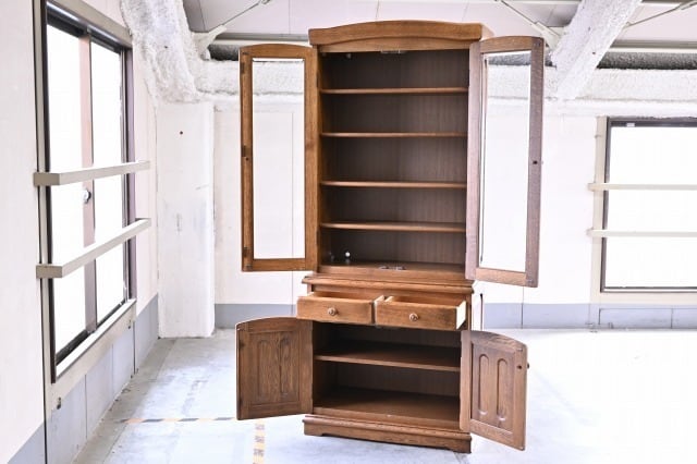 オランダ製 起立木工「メッペル カップボード 84型」20万 楢材 食器棚