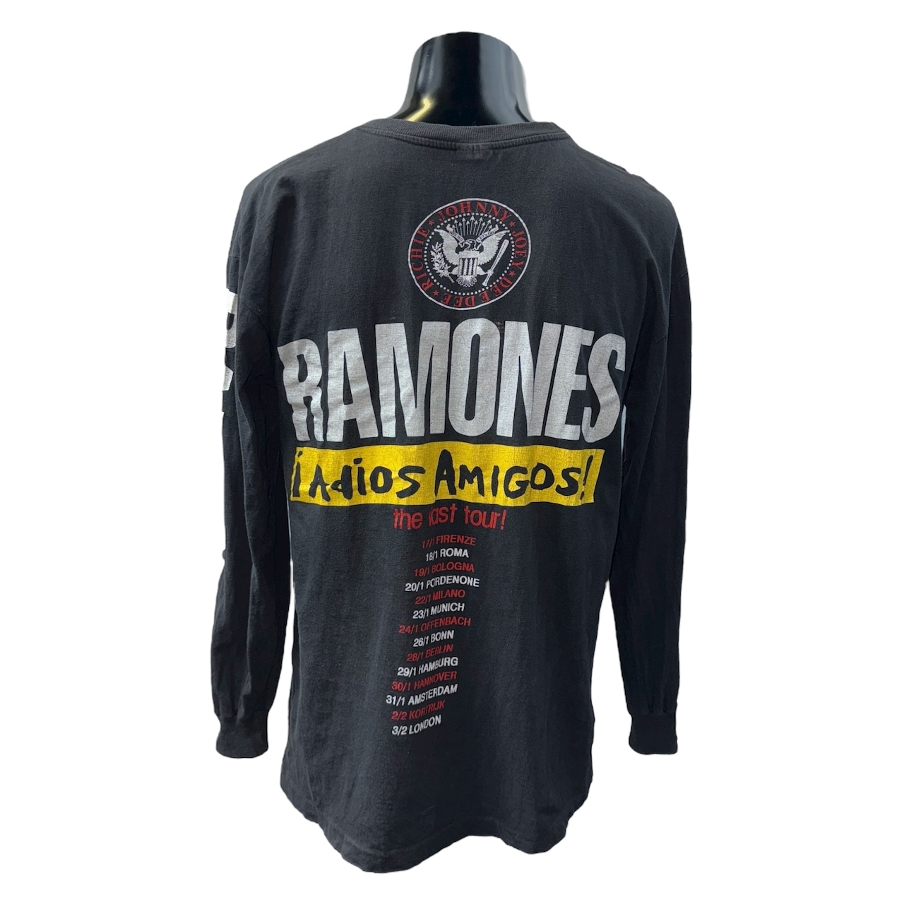 【RAMONES】ラモーンズ「Adios Amigos the last tour」ロングスリーブTシャツ