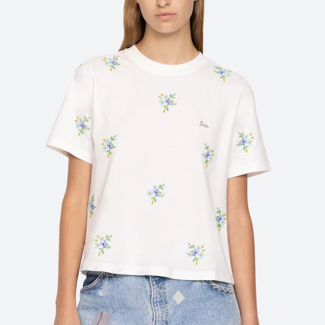 SEA NY　TANIA BEADED TEE　WHITE