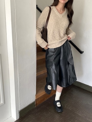 fake leather bermuda PT