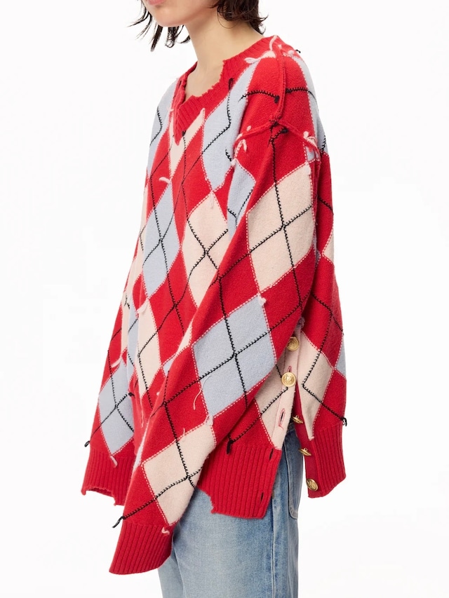 【25AW】MASU エムエーエスユー / DIAMOND SCRAPED SWEATER / セーター