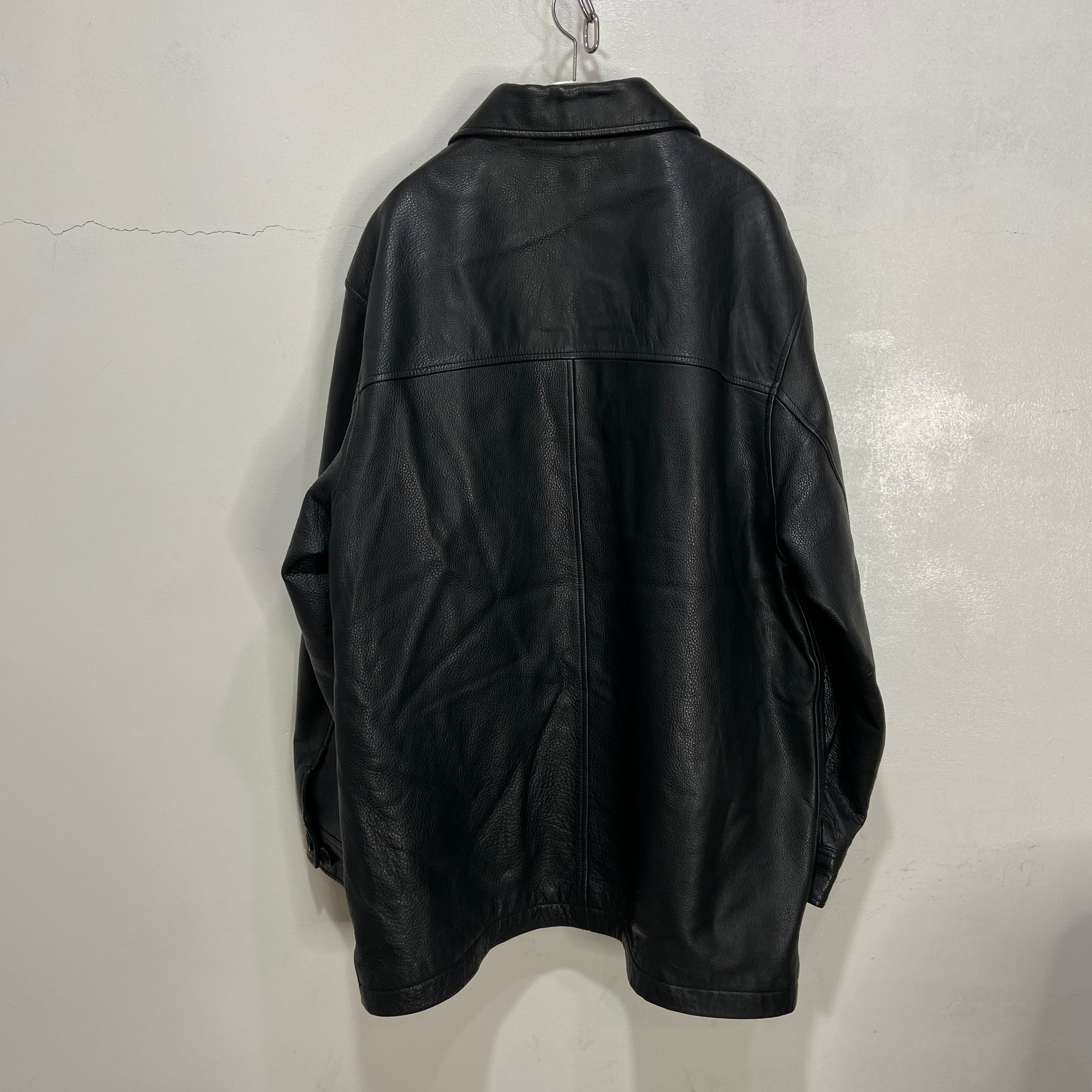 90s GAP オールドギャップ レザージャケット 本革 カーコート 黒 90s GAP オールドギャップ レザージャケット 本革 カーコート 黒