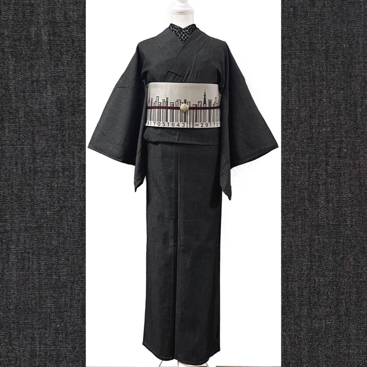 新品】楸堂オリジナルカスタマイズの色無地ジャージ着物(鈍色